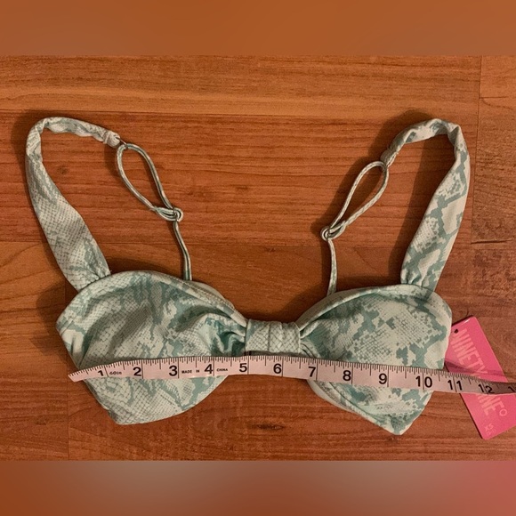 Juniors Ninety-Nine Bikini Swim Suit Top & Bottoms, size XS, NWT, green & white - Picture 5 of 9